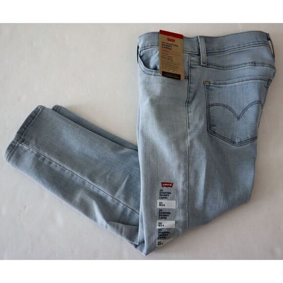 Levi's 311 A0086-0006 Women's Sz 24/US 00/M Blue Mid-Rise Shaping Capri Jeans - Picture 7 of 8